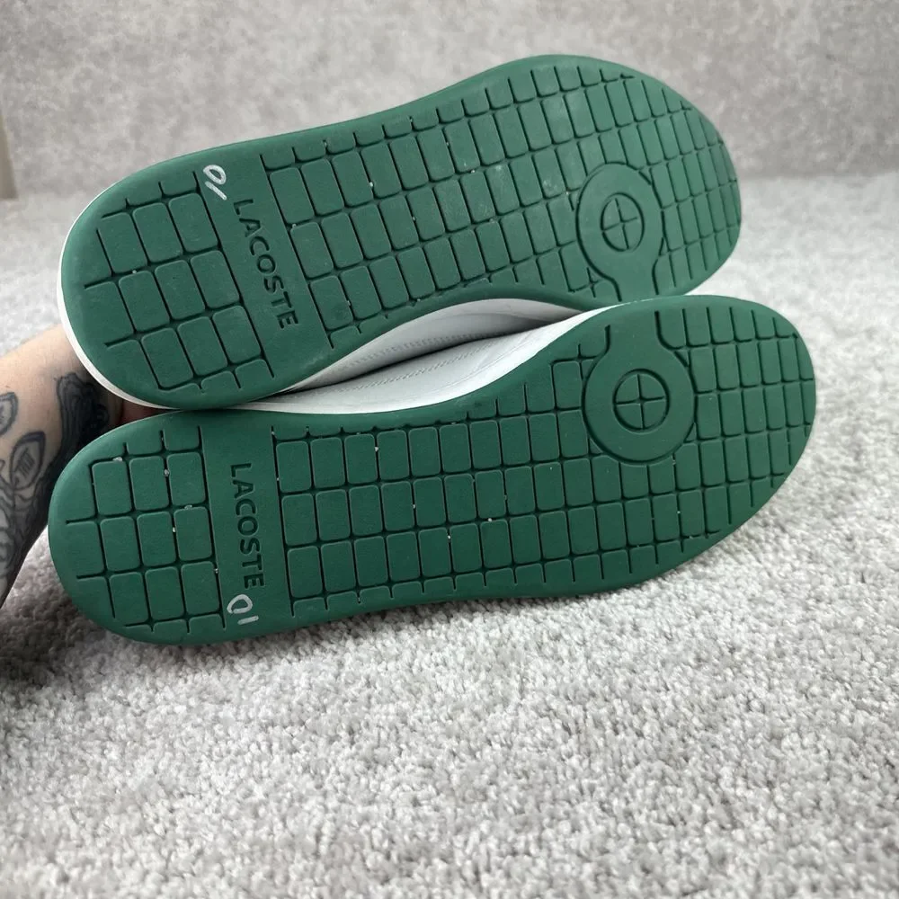 Lacoste Sport Nistos DL SPM Leather White/Green Sneakers‎ Shoes Mens 12 EU 46